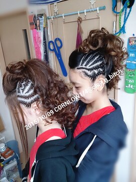 クレイジービッチ(CLAY G BITCH) 【CORNLOW1/4】仙台コーンロウ 編み込み よさこいヘアセット