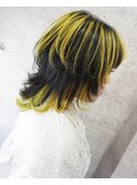 ブラック&イエロー　コントラストカラーウルフ