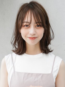 リヤン 表参道(lyann) ショコラベージュ ボブルフ  ベビーバング カール くびれヘア