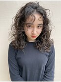 perm style/ニュアンスパーマ　センターパート　前髪パーマ