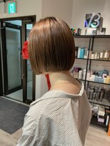 コワファーストナガサキシャンプーボーイ(COIFF1RST NAGASAKI SHAMPOO BOY)&nbsp;ミニボブ×ミルクティーブラウン