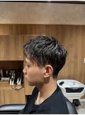 men'ssalonHuuスタイルゆるツイスパアップバングショート2ブロ