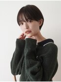 耳掛けショートボブグレージュカラーマッシュショート大人可愛い