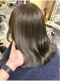 ブリーチなしダブルカラー オリーブベージュ グレージュ 美髪