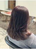 20代30代40代シアーピンク透明感くびれボブ外ハネ乾かすだけ