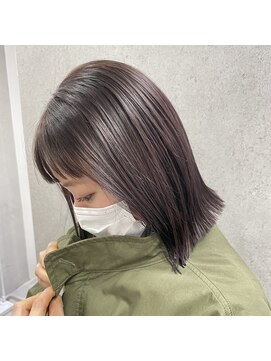 ヌーヴェル(nouvelle) 切りっぱなしボブ×ラベンダーグレージュ