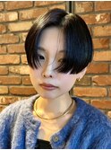 ショート　黒髪ショート　ハンサムショート