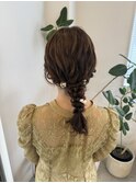 お呼ばれヘア☆ミディアムヘアでもできる編み下ろし