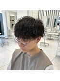 波巻きスパイラルパーマメンズマッシュツイストスパイラルパーマ