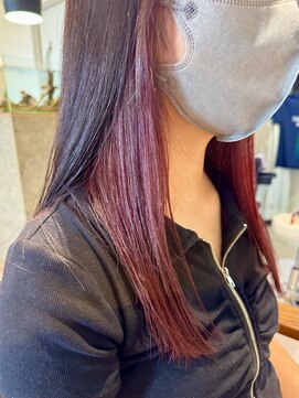 グッドライフヘアー(GOOD LIFE hair) 『デザインカラー× インナーカラー×ブリーチなしレッド』