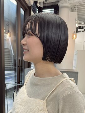 ミィ 表参道(mee.) 似合わせカット ボブヘア 縮毛矯正 ミニボブ 切りっぱなしボブ