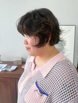 ヘアー アイス 御器所本店(HAIR ICI) 黒髪小顔レイヤーボブパーマ×暗髪透明感冬カラー