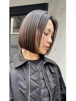 ブルックス&nbsp;前下がりボブ/大人ボブ/グレーブラウン/髪質改善/30代/40代