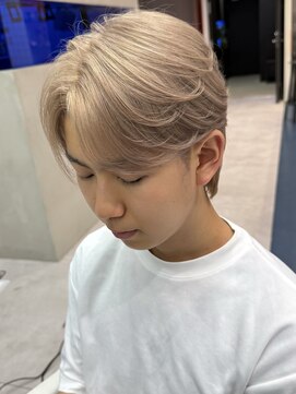 サンクマーケット 渋谷(cinq MARKET) メンズミルクティーベージュコンマヘアアッシュグレージュカラー