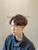 ジールサロン 学園の森店(ZEALSALON)&nbsp;波巻きパーマ/ブラウンカラー/センターパート