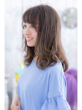 ミック ヘアアンドビューティー 大山店(miq  Hair&Beauty) 視線惹きつけ♪斜めバング×ミックスカール