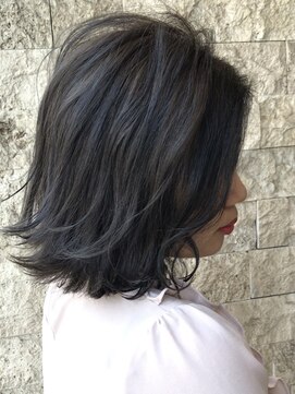 ウノプリール 茶屋町店(unopulir) 【unopulir永尾】暗髪ネイビーブルージュ☆ウェーブボブ