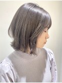 【FOLK】ブリーチありグレイシルバー☆似合わせ外ハネボブ♪