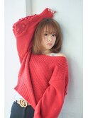 大人可愛いモテ髪ふんわりカールボブ