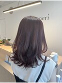 【ameri satomi】ミディアムレイヤー×ピンクカラー