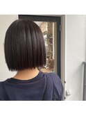 /切りっぱなしボブ×暖色カラー