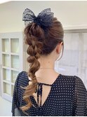 ポニーテール＿ぽこぽこ＿かわいい＿まとめ髪