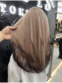 ミルクティーベージュ/レイヤーカット/エンドカラー/髪質改善