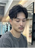 アップバングニュアンスパーマメンズパーマリバースmen's