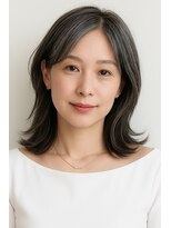 ゲイン(Gain)&nbsp;艶カット×白髪ぼかし×艶ベージュ