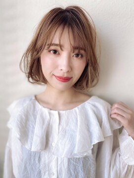 カバーヘア ブリス 大宮西口(COVER HAIR bliss) ニュアンスボブパーマ/ココアベージュ/ダメージレスp大宮