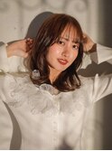 アイドル風セミディ/やわふわパーマ/コテ巻き/通勤ヘア/好印象