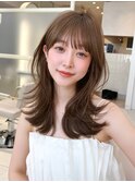 ミディアム レイヤー 韓国 顔まわり レイヤーカット