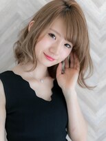 【ROMA】透明感グレージュ/ゆるふわ小顔レイヤーデジタルパーマ