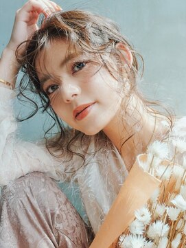 アルバム 銀座(ALBUM GINZA) ポニーテールとふわふわな顔周り_オリーブカラー_88086