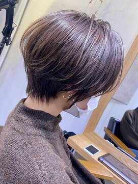 マグ ギンザ(mag ginza) クールショート/ショートパーマ/ボブルフ/ピンクベージュ/柴