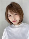 【GEEKS渋谷】ココアベージュ/20代30代/前髪カット/オフィス