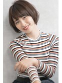 ナチュラルショート×ダークブラウンカラー