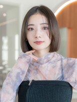 20代30代大人かわいい/グレージュカラー/ショートボブ/小顔/前髪