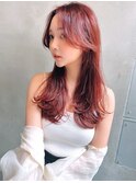表参道roijir レイヤーカット×赤髪
