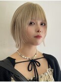 ダブルカラーハイトーンウルフレディースマッシュウルフショート