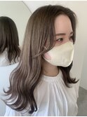 ブリーチ ブラウンベージュ ロングニュアンスウェーブ
