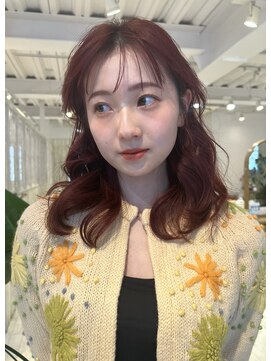 リコバイアフロート(riko by afloat) レイヤーカット/チェリーレッド/暖色カラー