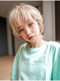 【GEEKS渋谷】ブロンドベージュ/ネオウルフ/初ブリーチ/外国人風
