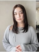 ◎韓国ヘアー顔周りレイヤーボブミディアムおくれ毛前髪万代新潟