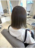 ブリーチなしダブルカラーでつくるオリーブグレージュ