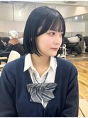 黒髪/リクルートブラック/落とせる黒染め/ボブ/ミニボブ