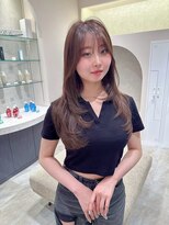 アール ヘアー デザイン(r hair design)&nbsp;ゆるふわロングベージュカラーブリーチしない透明感カラー