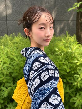 アコテアット ヘア(acote @)の写真/渋谷で浴衣着付けとヘアセットカチモリ!韓国風顔周りで夏を彩るスタイルを提案☆