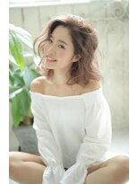 ソワン ドゥ ブレス 立花店(soin de brace)&nbsp;かきあげバングのヴェールウェーブ/ココアベージュ