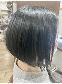 前下がり/大人ショートボブ/暗髪/切りっぱなし